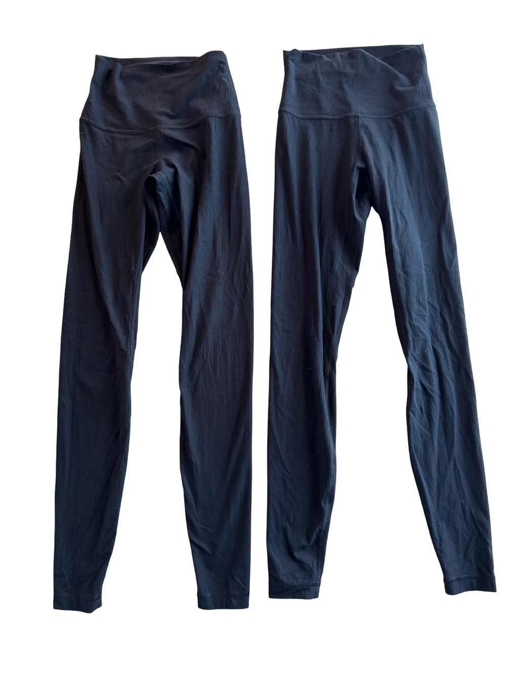 Lululemon Bundle, 2 pairs Black Ribbed High-Rise Leggings Size 2